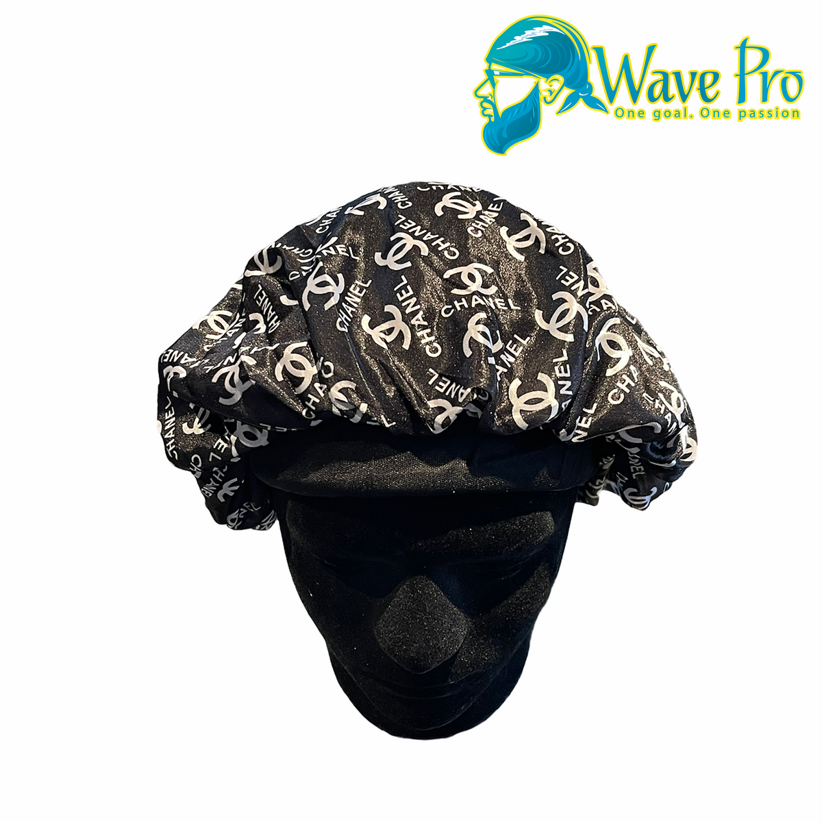 Designer Bonnets for Sale  Silky Black Chanel Bonnet by Wave Pro – WaVePr0